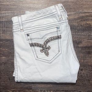 Rock revival size 33 white cropped jeans